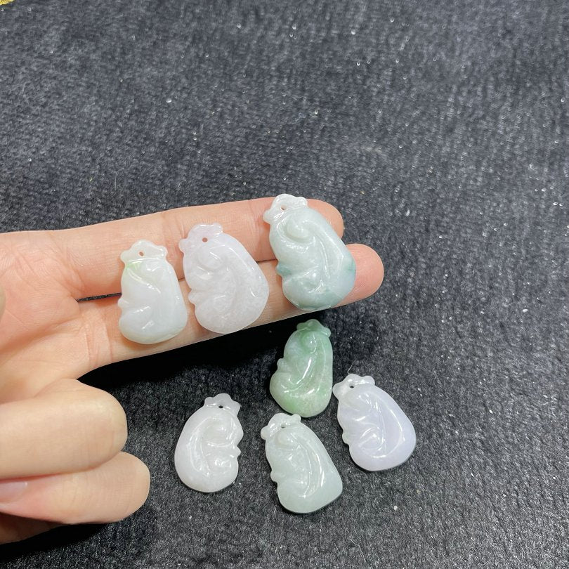 天然 A 货翡翠福瓜挂坠 冰种淡彩多色随身挂件（单件装）