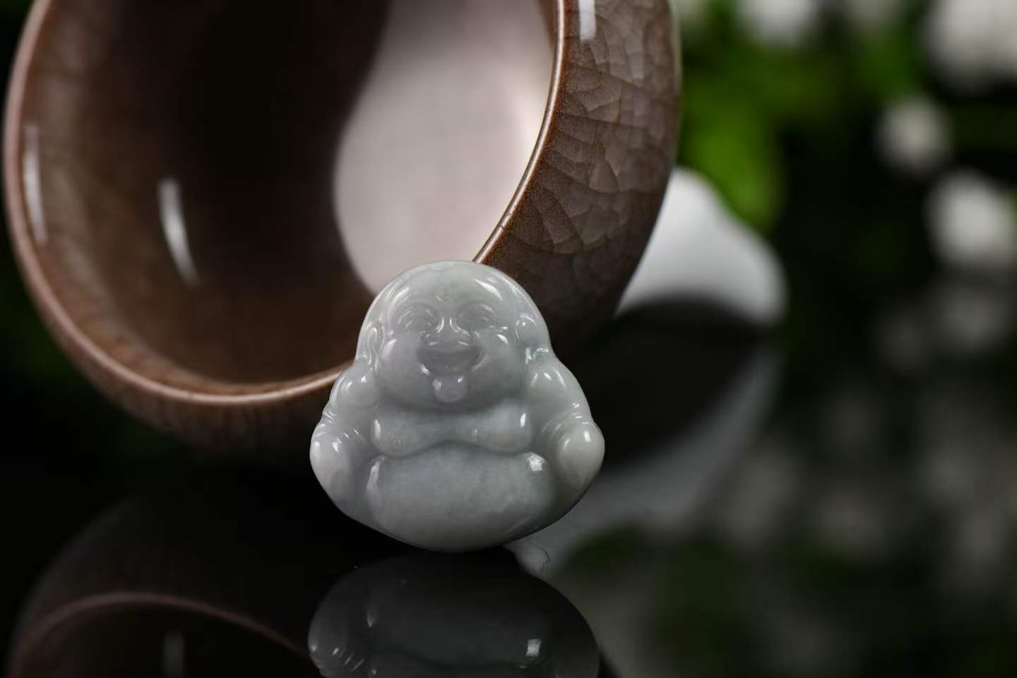 Laughing Buddha Blessings Collection - Natural A-Grade Jadeite Maitreya Pendant (Single Piece)