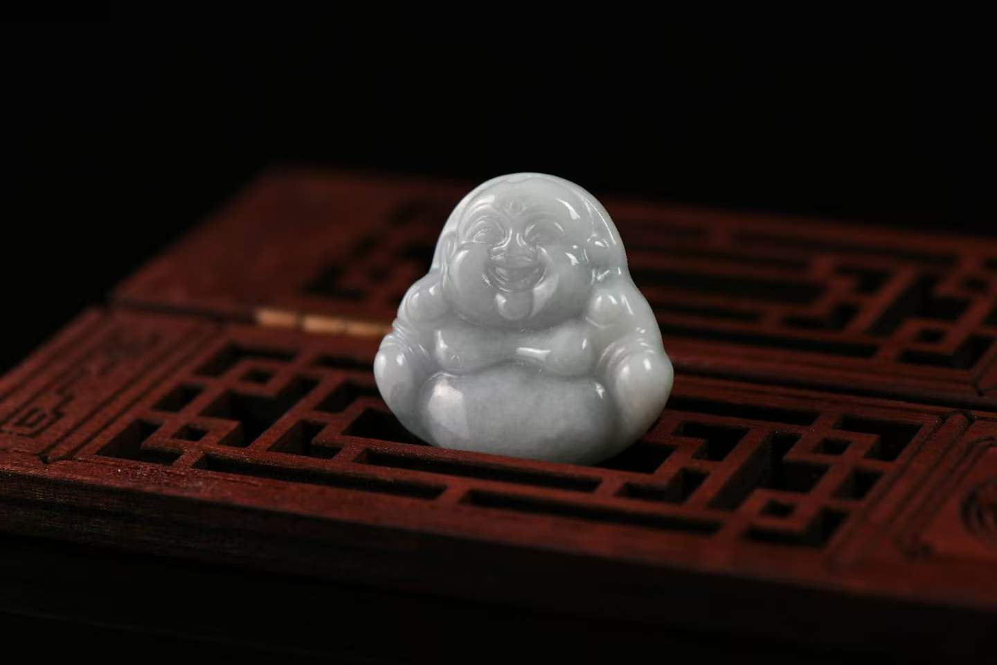 Laughing Buddha Blessings Collection - Natural A-Grade Jadeite Maitreya Pendant (Single Piece)