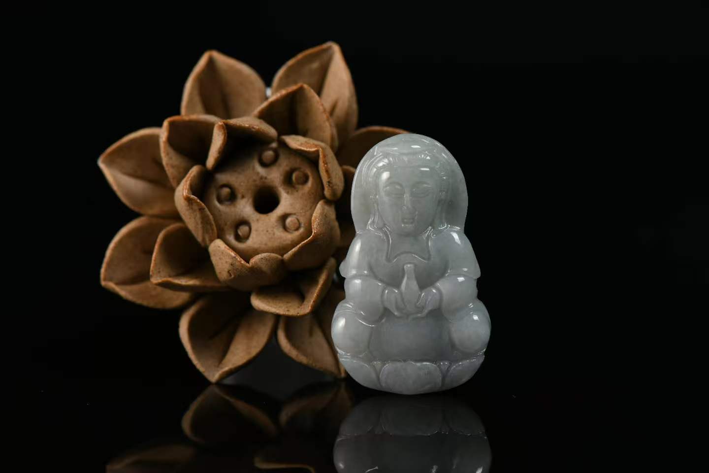 Tara Blessings Collection - Natural A-Grade Jadeite Tara Pendant (Single Piece)