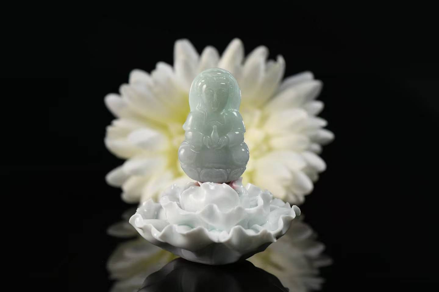 Tara Blessings Collection - Natural A-Grade Jadeite Tara Pendant (Single Piece)