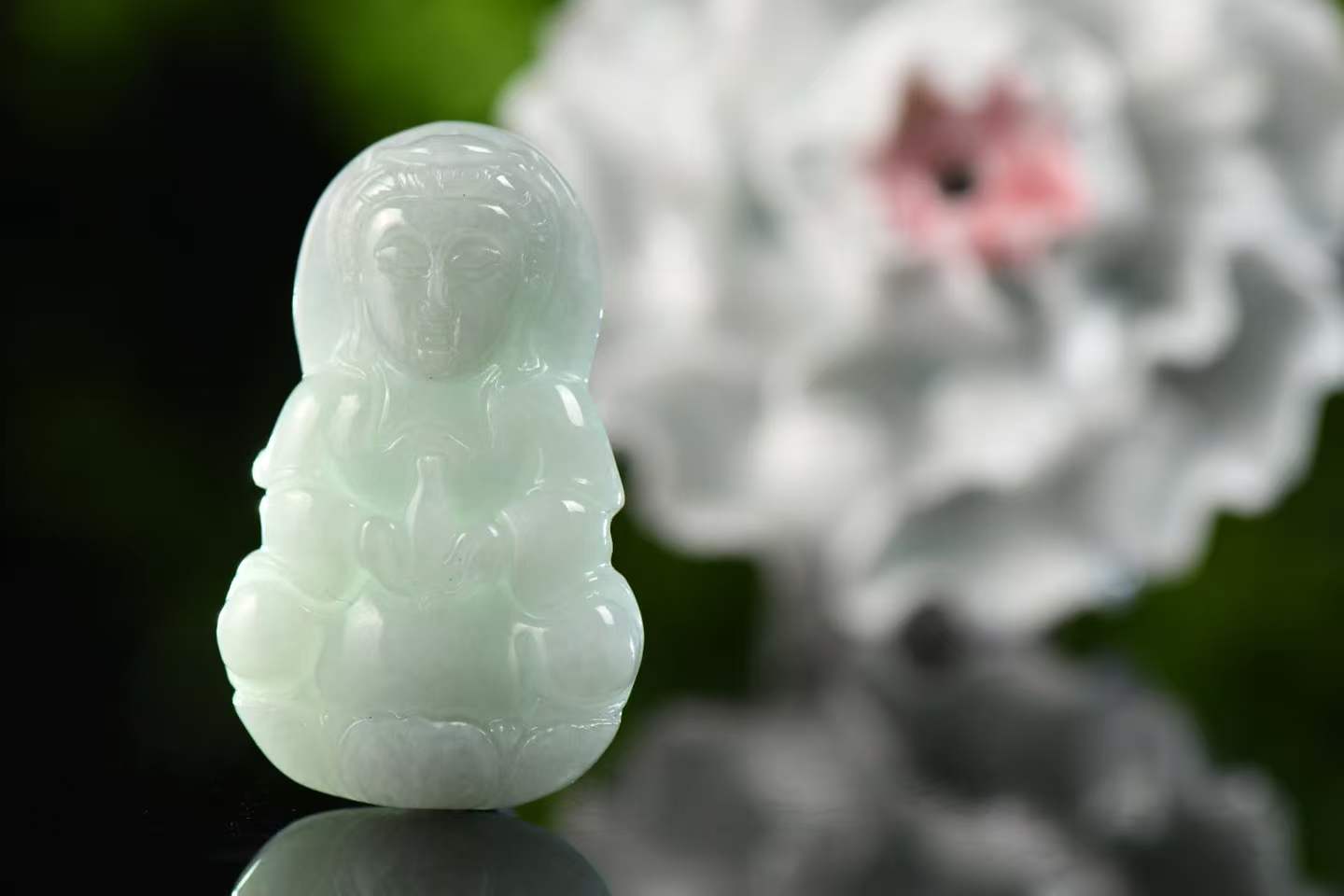 Tara Blessings Collection - Natural A-Grade Jadeite Tara Pendant (Single Piece)