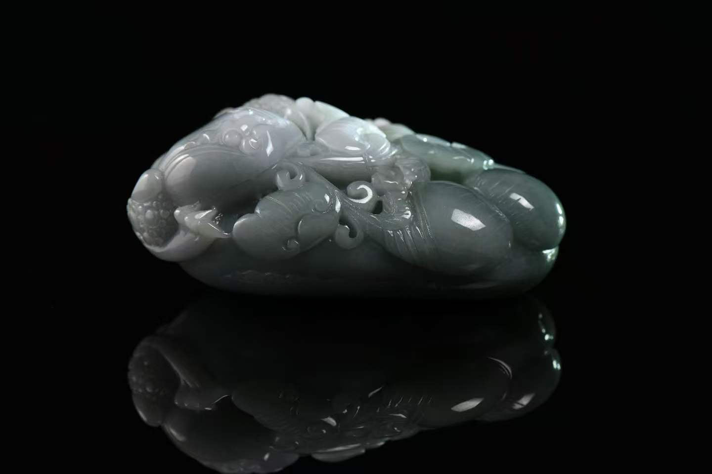 Toad Wealth & Bat Blessings Jade Handheld Decor - Natural Grade A Jadeite Handpiece