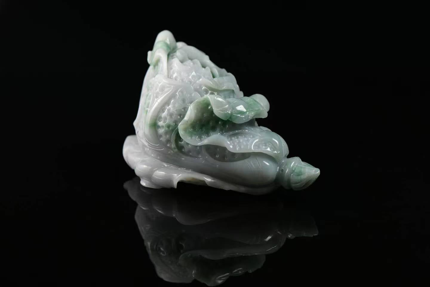 "Hundred Wealth" Jade Cabbage Decor - Natural Grade A Jadeite Ornament