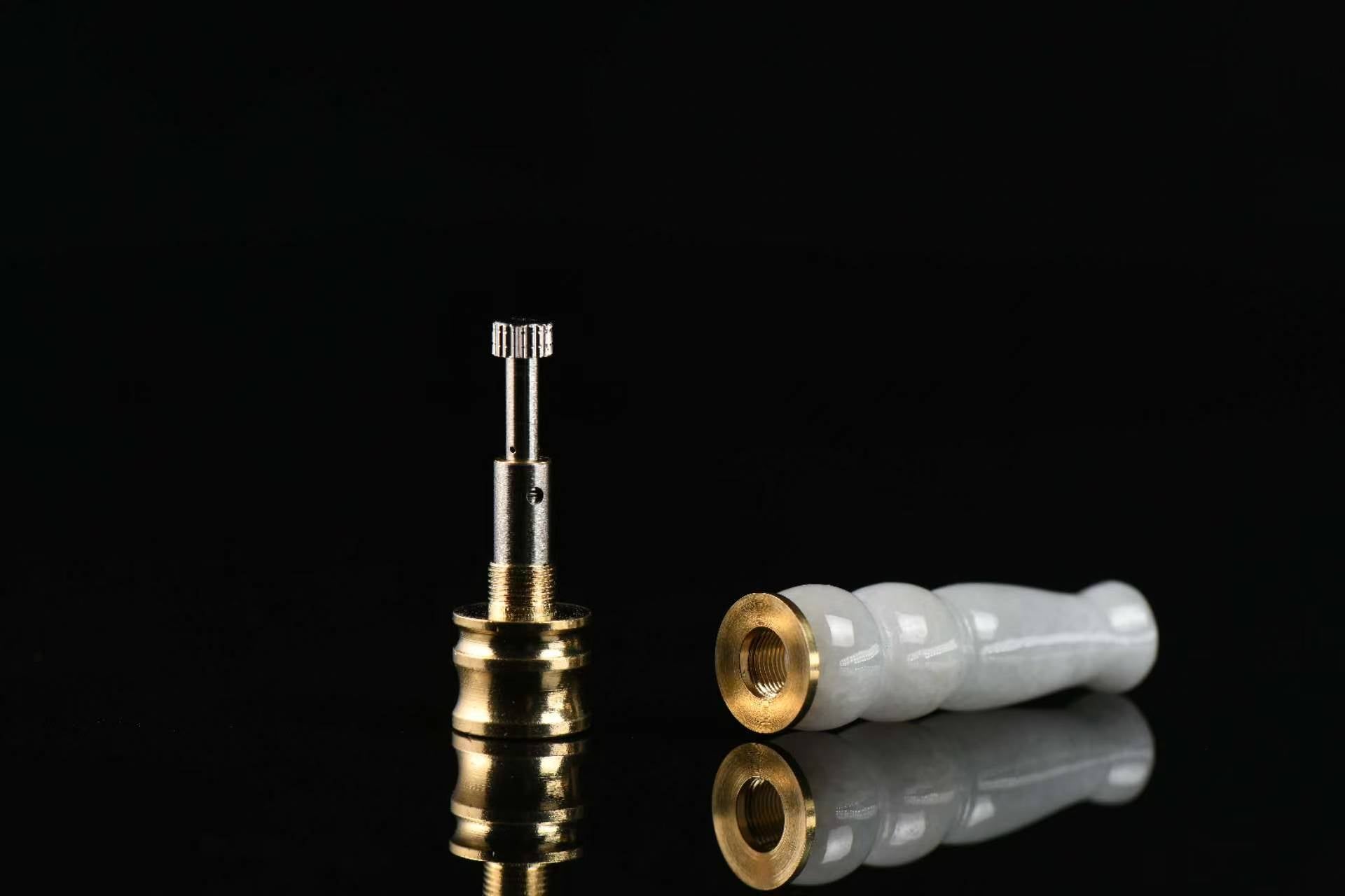 Good Fortune Gourd Jade Cigarette Holder Collection (Single Piece) - Natural Grade A Jadeite Smoking Mouthpiece