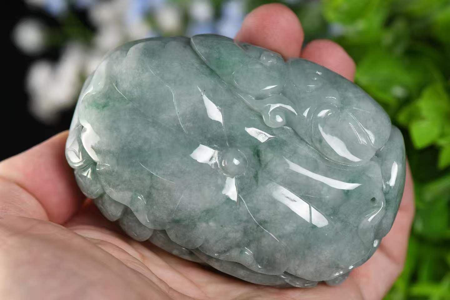 龙龟镇运 天然 A 货翡翠龙龟手把件