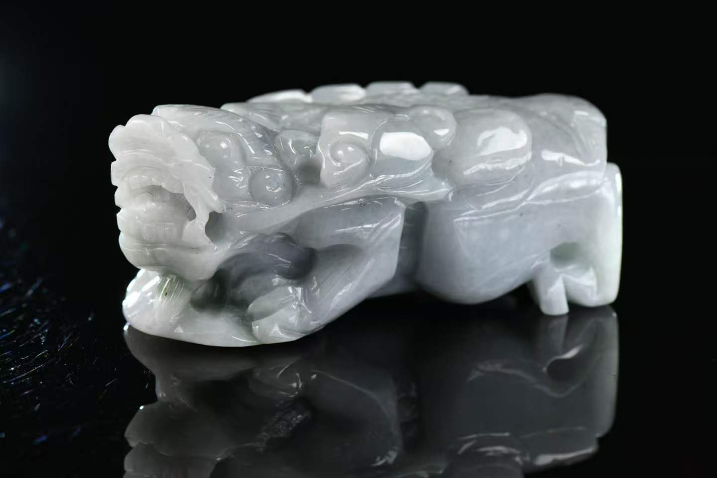 貔貅镇财天然A 货翡翠貔貅摆件– JianJiang Jewelry