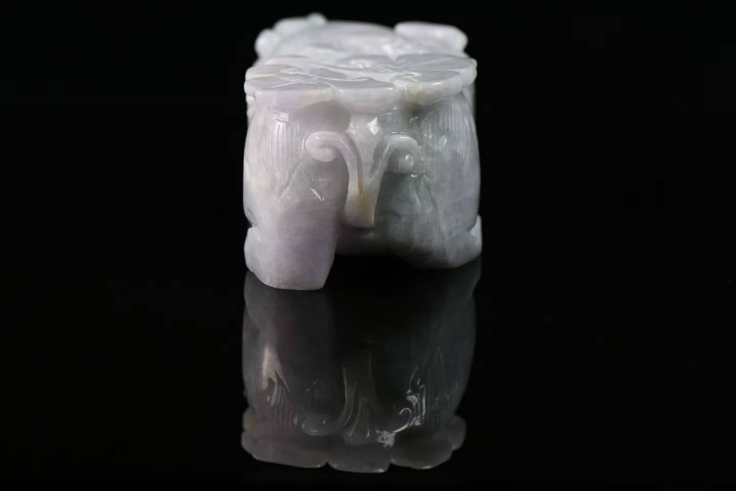 彩翠貔貅 天然 A 货翡翠貔貅手把件