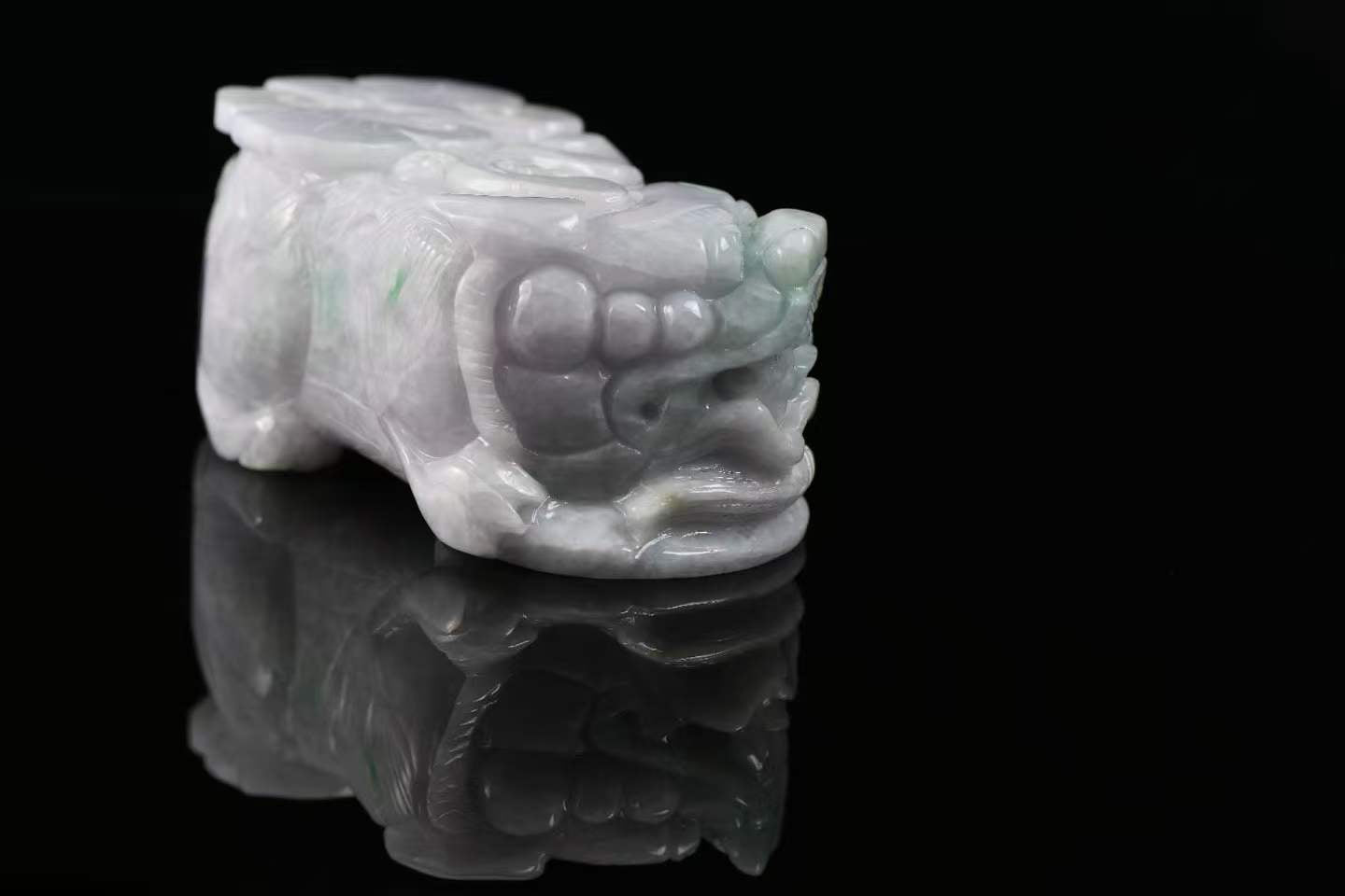 Multi-Tone Pixiu Wealth Gatherer Jade Handheld Decor - Natural Grade A Jadeite Handpiece