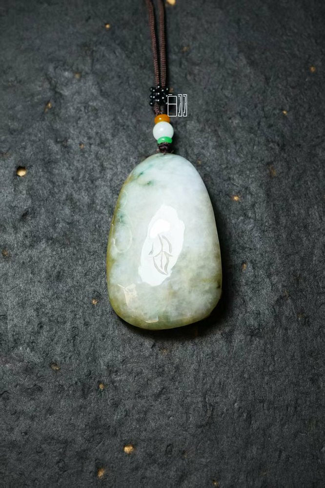 黄翡金鳞 天然 A 货翡翠黄翡金鱼吊坠