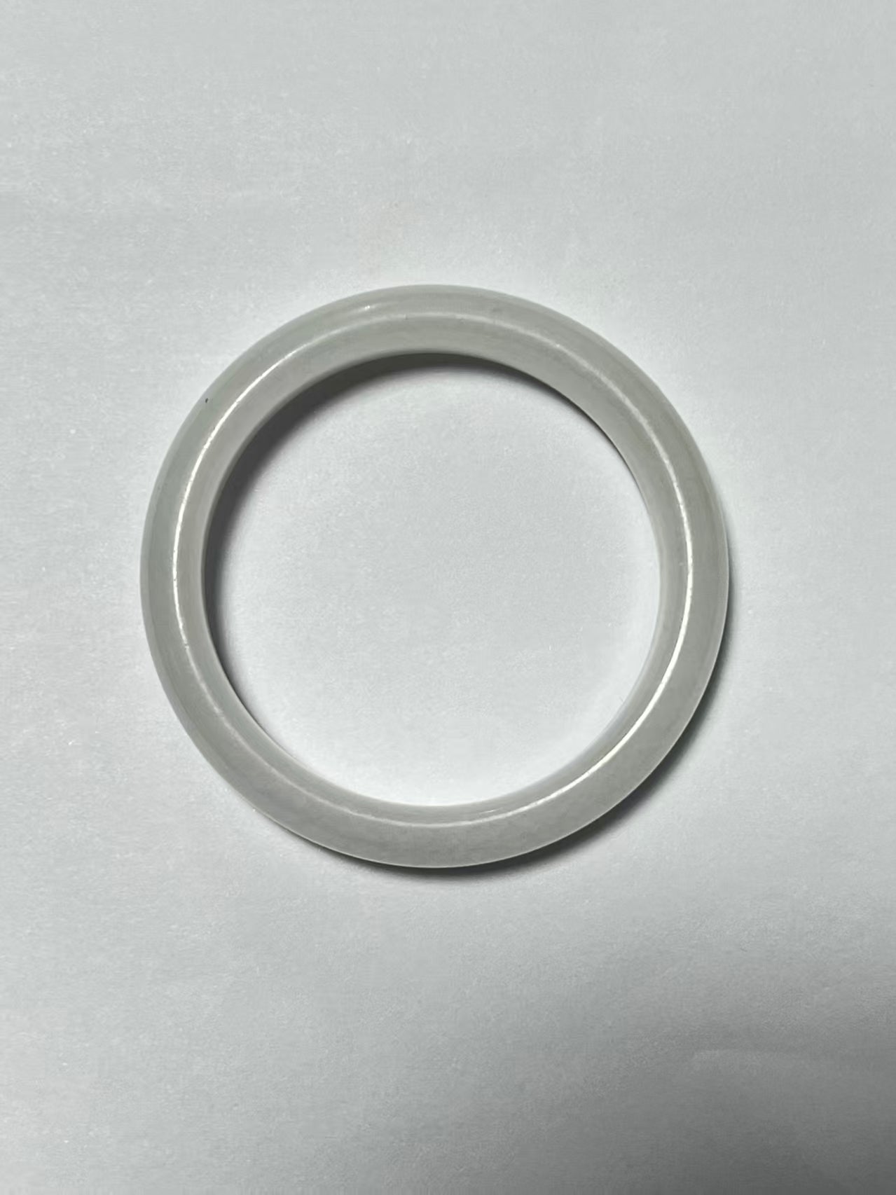 Icy Light Green Round Bangle - Natural Grade A Jadeite Plain Bracelet