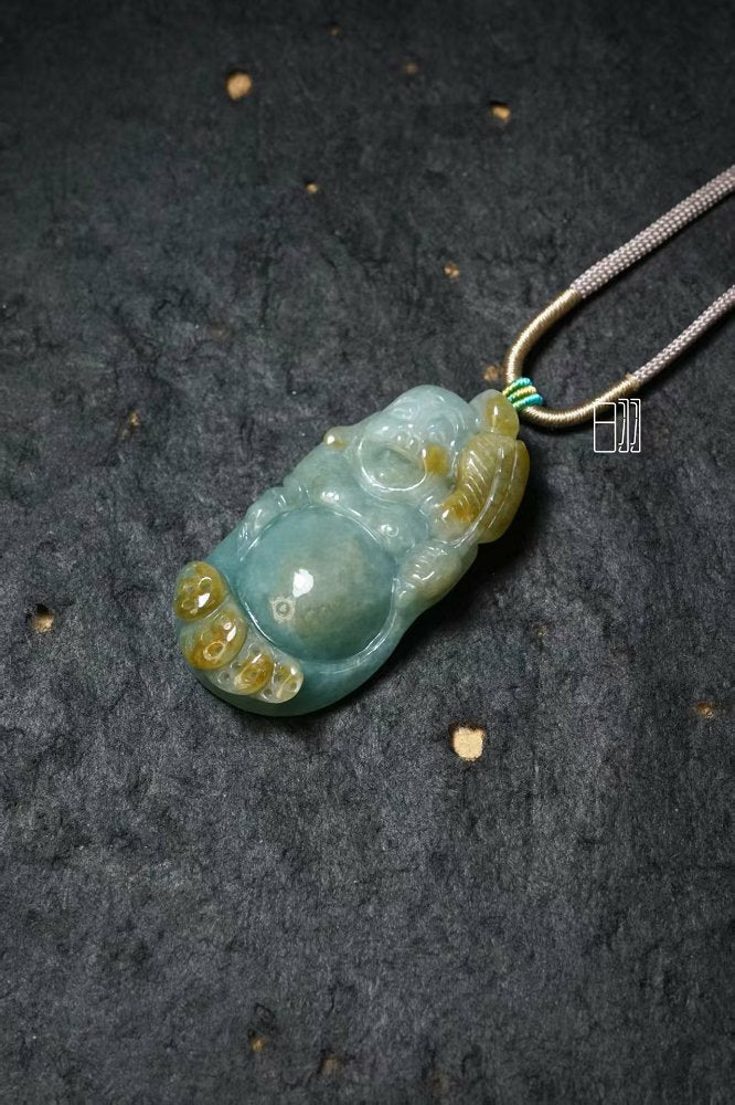 翠玉弥勒 天然 A 货翡翠弥勒挂坠