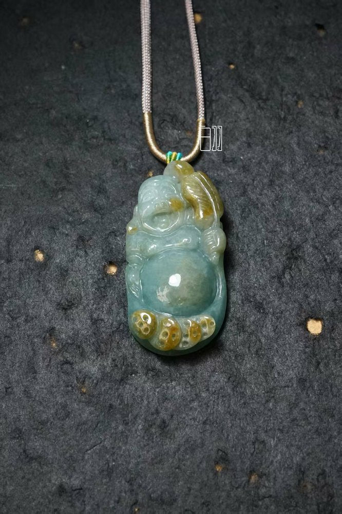 翠玉弥勒 天然 A 货翡翠弥勒挂坠