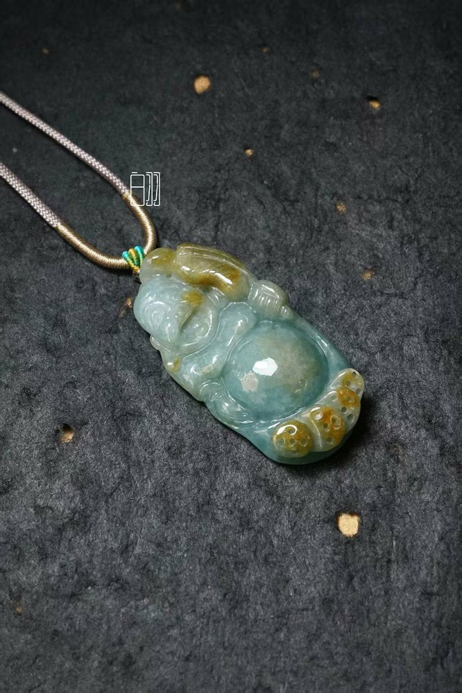 翠玉弥勒 天然 A 货翡翠弥勒挂坠