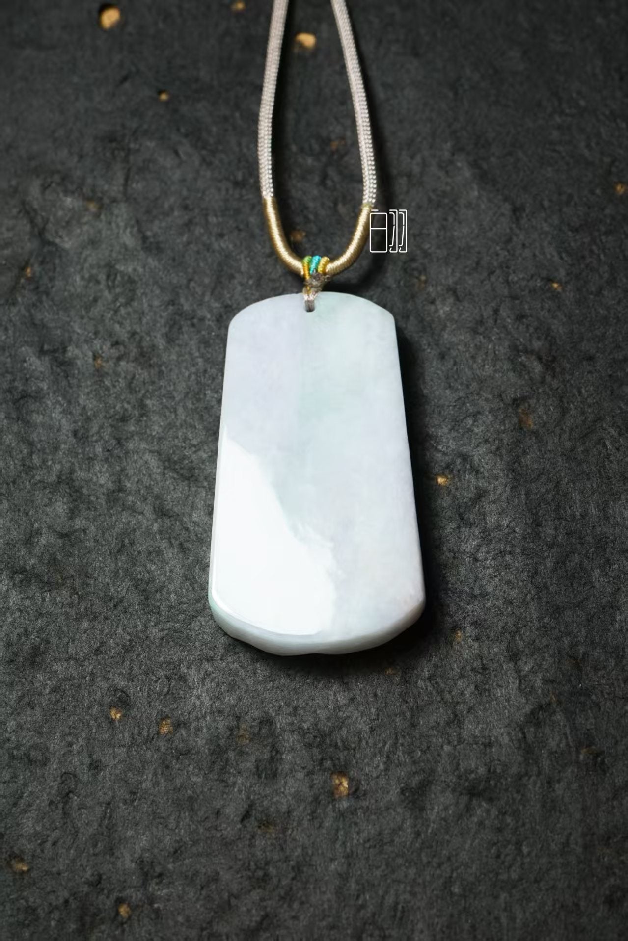 Pale Jade Valley Waterfall - Natural Grade A Jadeite Landscape Pendant