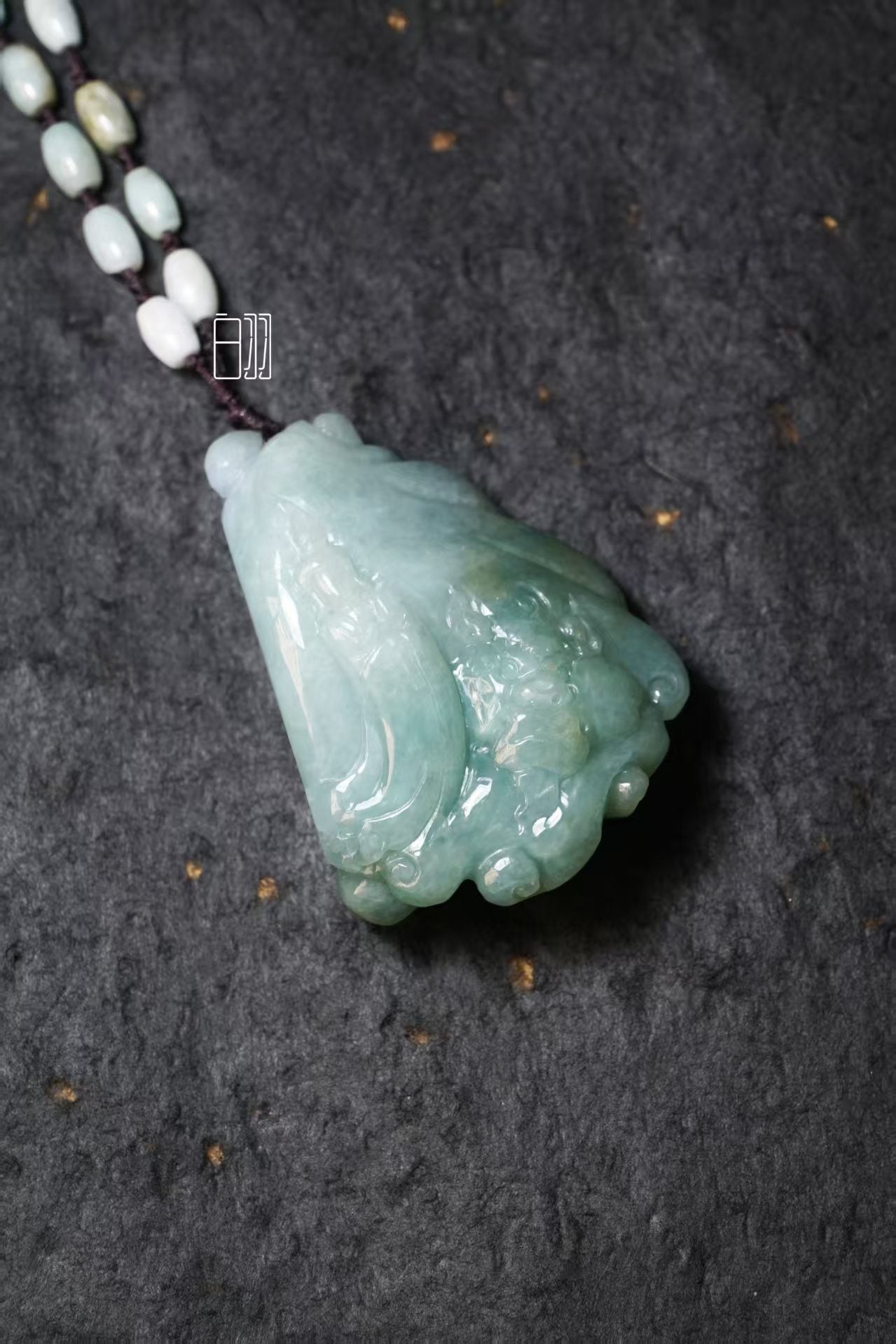 Jade "Hundred Wealth" Cabbage Pendant - Natural Grade A Jadeite Cabbage Locket