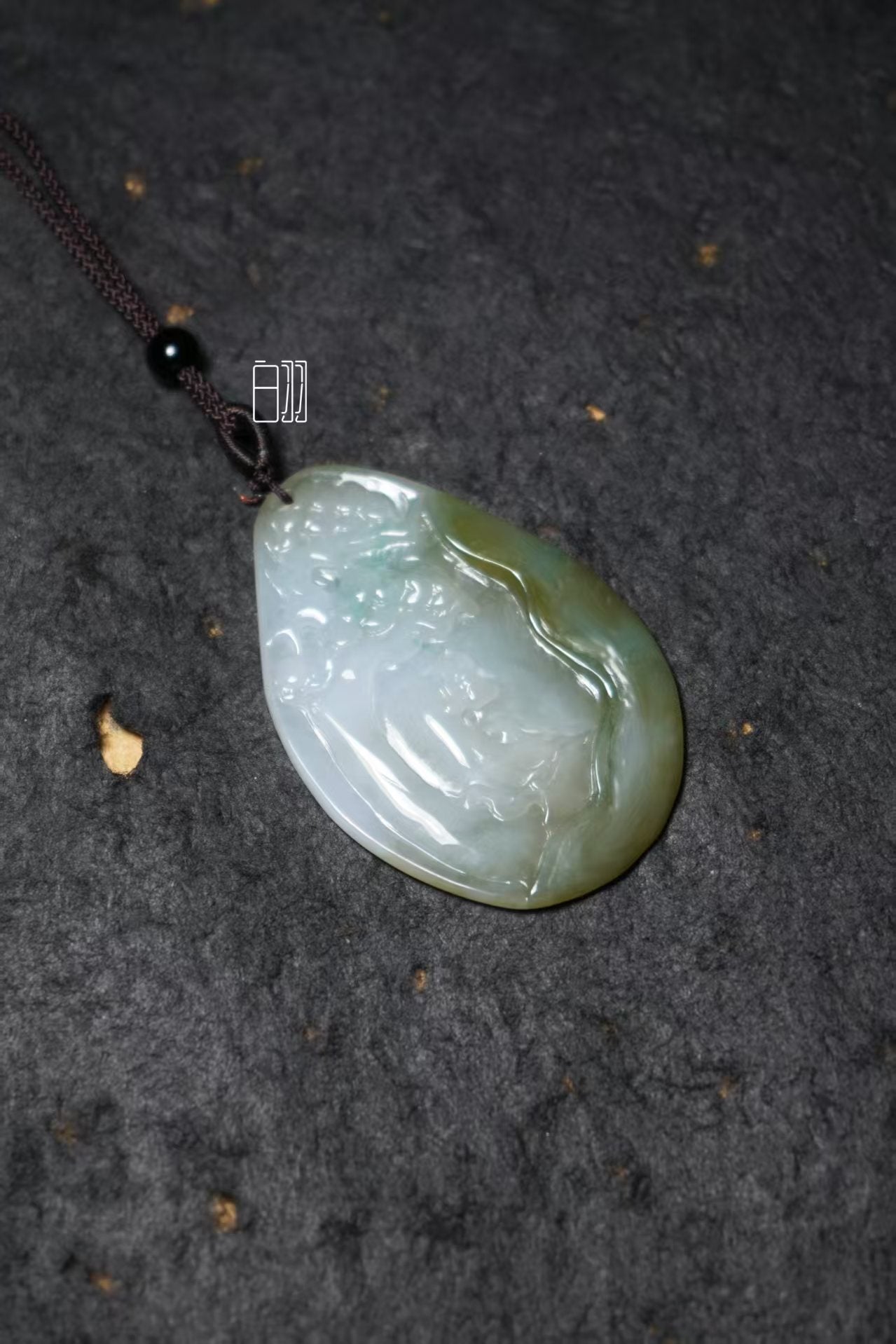 Jade Layered Mountains Pendant - Natural Grade A Jadeite Landscape Locket