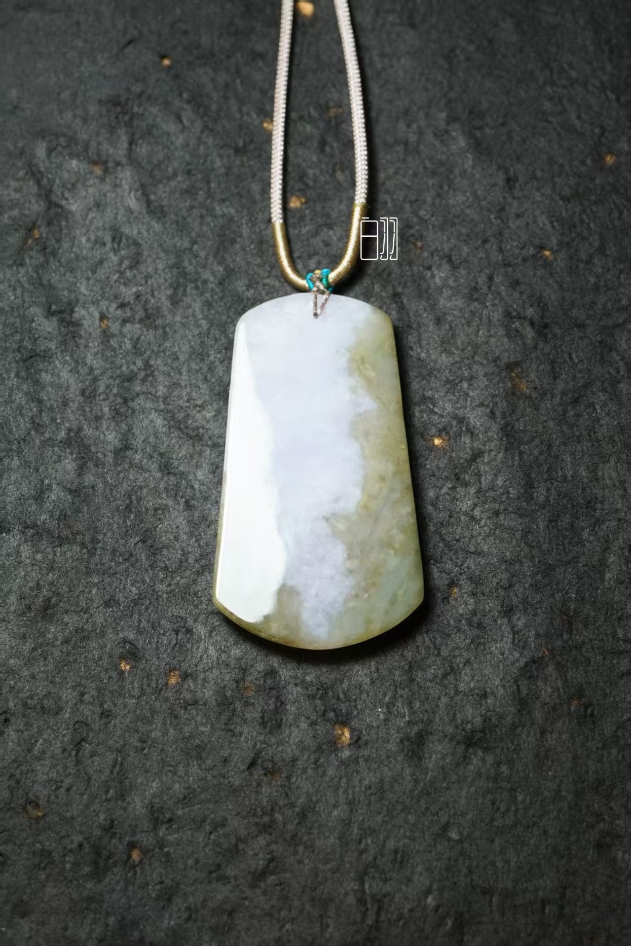 Misty Dual-Tone Jade Landscape Pendant - Natural Grade A Jadeite Landscape Locket