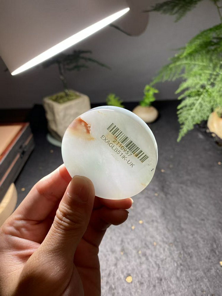 冰底飘花翡翠圆牌料 天然 A 货冰种飘花原石明料