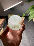 冰底飘花翡翠圆牌料 天然 A 货冰种飘花原石明料
