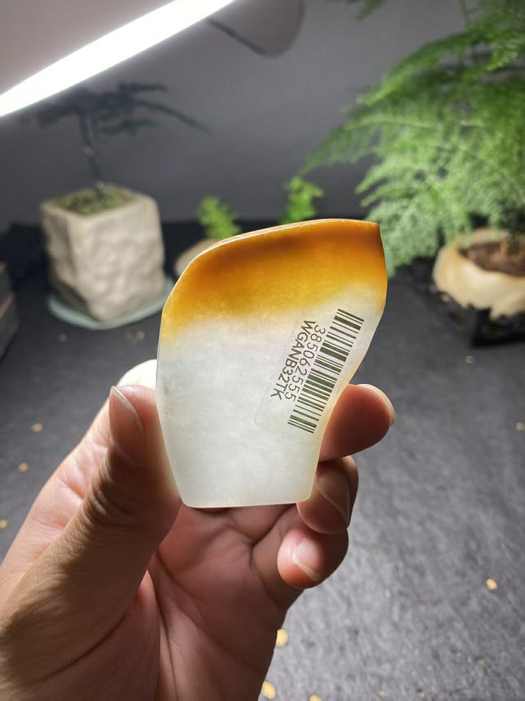 黄翡冰底翡翠  天然 A 货冰种黄翡原石明料