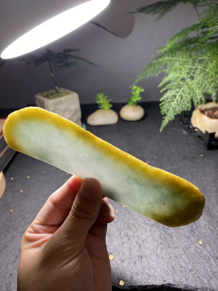 黄翡冰底翡翠料  天然 A 货冰种黄翡带皮原石明料