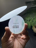冰底飘蓝花翡翠圆牌料  天然 A 货冰种飘花原石明料