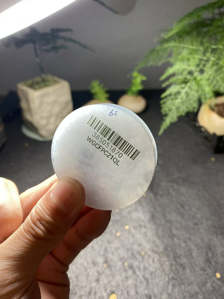 冰种冰白翡翠圆牌料 天然 A 货原石明料