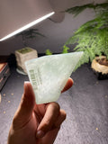 冰种晴水绿翡翠三角料 天然 A 货原石明料