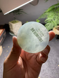 冰种晴水绿飘黄翡翡翠圆牌料 天然 A 货原石明料
