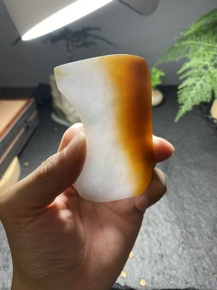 冰种冰白飘浓黄翡翡翠随形料 天然 A 货原石明料