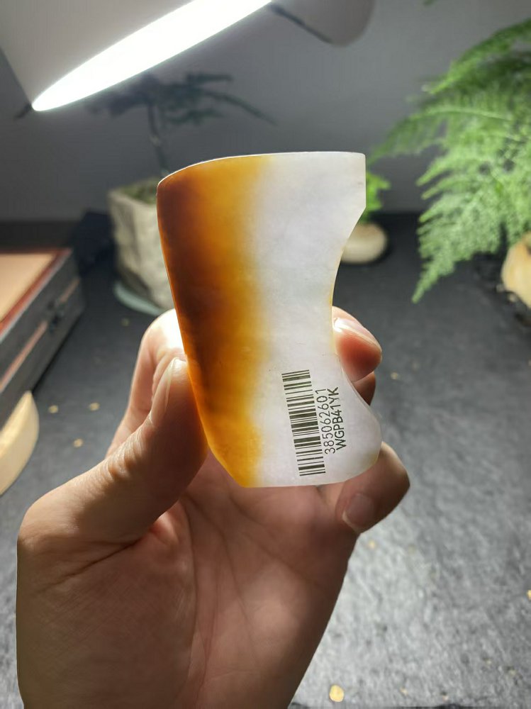 冰种冰白飘浓黄翡翡翠随形料 天然 A 货原石明料