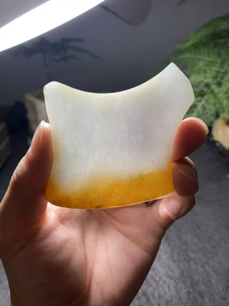 冰种冰白飘浓黄翡翡翠随形料 天然 A 货原石明料