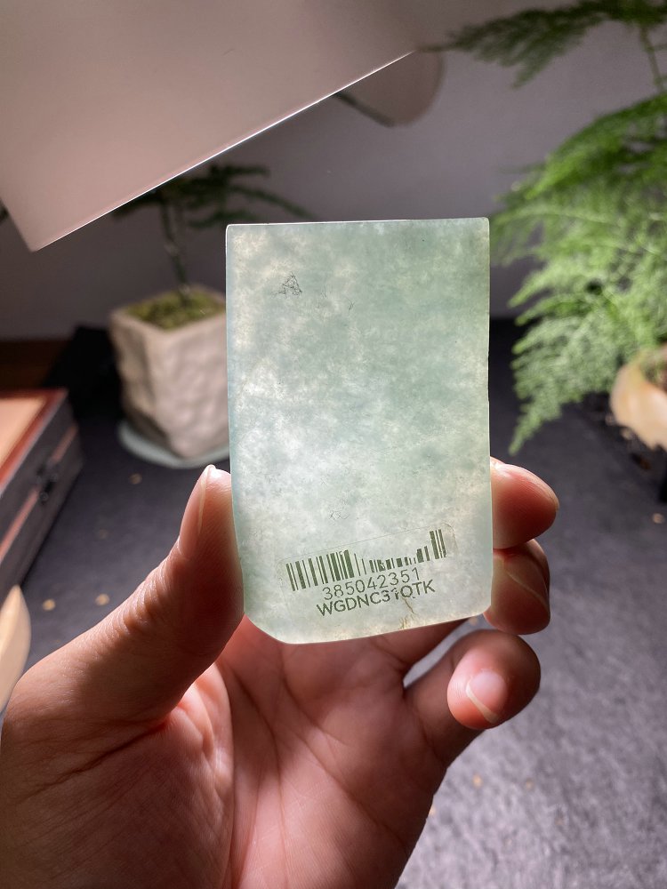 翠雾长牌 天然 A 货冰种晴水绿翡翠长牌毛料