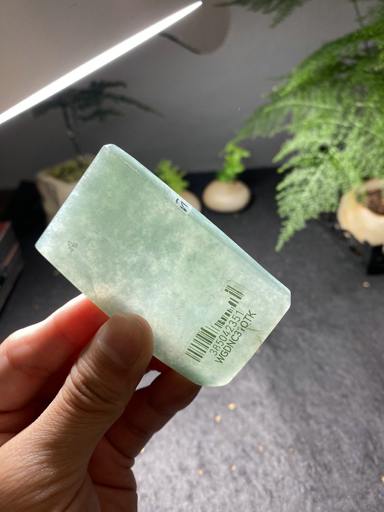 翠雾长牌 天然 A 货冰种晴水绿翡翠长牌毛料